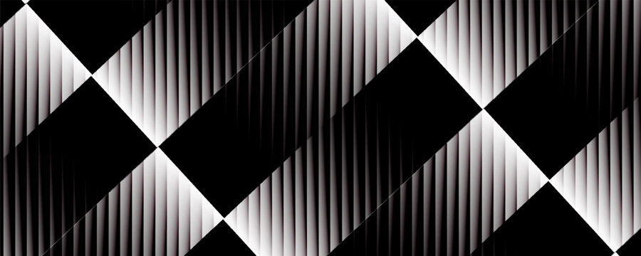 Black and white striped halftone gradient. Fading line gradation background. Repeating strip pattern backdrop. Parallel lines wallpaper for overlay, print, cover. Vector Doppler effect concept