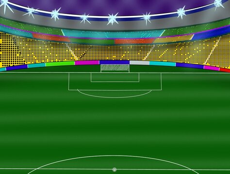 Illustration inside a football field stadium
