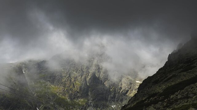 Lomnicky stit. Tatra Mountains. 4k timelapse