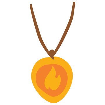 Flame Pendant Necklace Illustration