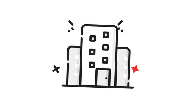 Architecture minimalistic icon design for urban projects, real estate logos, and construction web graphics. Perfect for modern city illustrations.