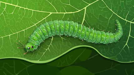 Obraz premium green caterpillar on a leaf