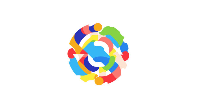 Colorful hands forming a circle.
