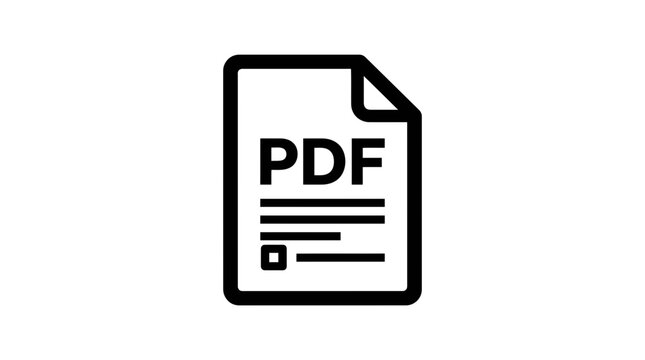 Simple PDF Document Icon with Text, Clean Vector Graphic