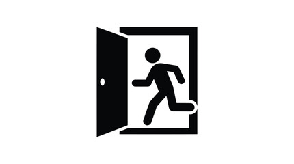Fototapeta premium Vector illustration of emergency exit sign with a running person icon