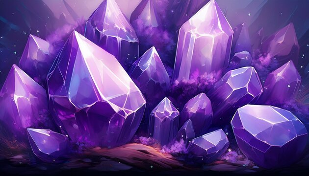 Amethyst Crystals Background