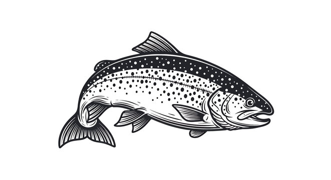 Detailed illustration of a trout fish.