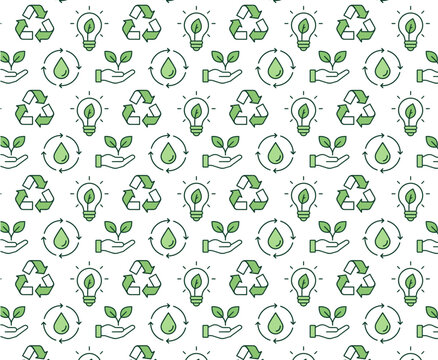 Vector seamless repeat pattern design for environment and recycling 