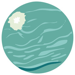Teal Ocean Planet Illustration © nikagraphic