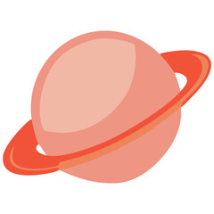 Cute Ringed Planet Illustration © nikagraphic