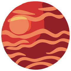 Red Marble Planet Illustration © nikagraphic