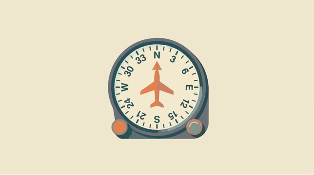 A close up view of an analog aviation directional gyro instrument gauge.