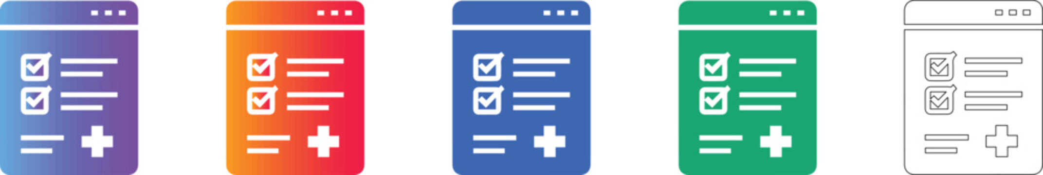 Medical Health Form Checklist Icons