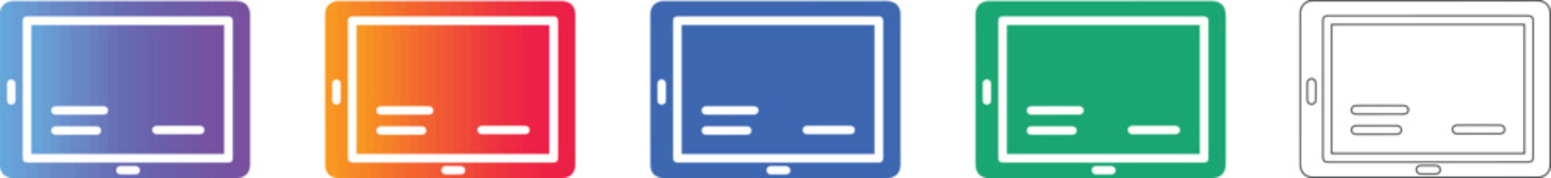 Digital Tablet Device Icons