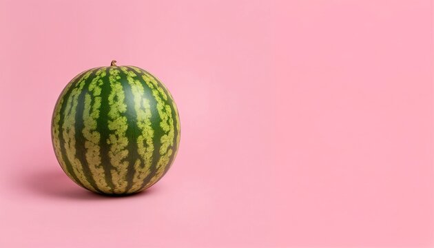 Whole Watermelon on Pink Background