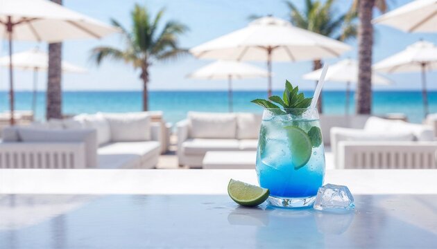 Blue Cocktail at Luxury Resort Lounge