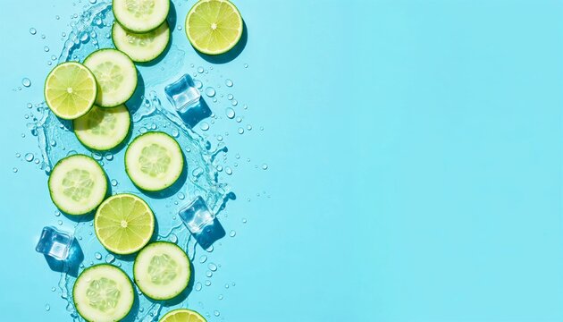 Cucumber Lime Summer Water Background