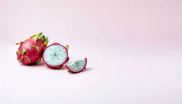 Dragon Fruit on Soft Pink Background