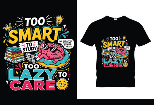 Funny t-shirt design with brain on donut