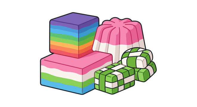 Colorful soap bars stacked together neatly.