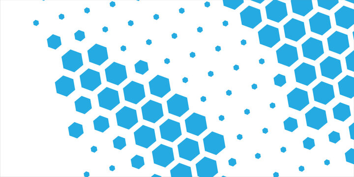 Geometric hexagon pattern background with pink and blue gradient. Simple futuristic abstract network design for business presentation