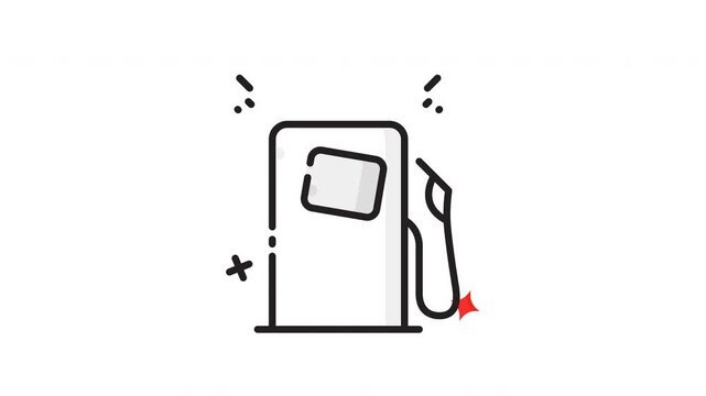 Gasoline pump icon suitable for gas stations branding. Clean, minimalist outline design on white background for versatile use in graphic design projects.