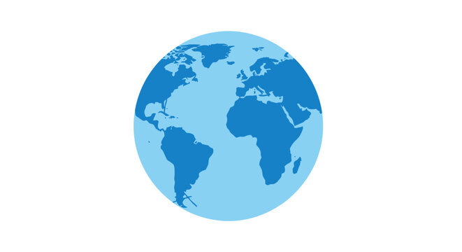 Globe Earth Planet World Map Blue.