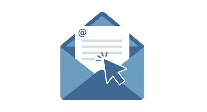 Email Envelope with Cursor Clicking.