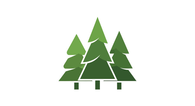 Green pine tree forest logo symbol.