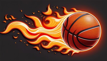 Obraz premium basketball flame graphic