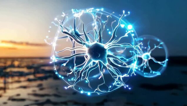 Glowing neural network connections science.