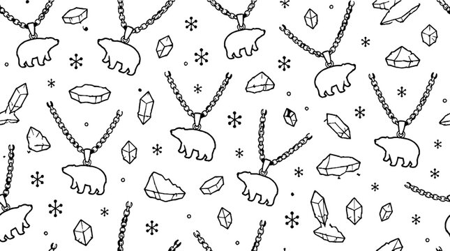 Whimsical bear and paw print pattern design.