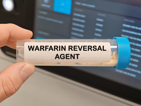 WARFARIN REVERSAL AGENT anticoagulant reversal class for warfarin overdose and bleeding treatment tablets in laboratory
