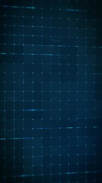 Abstract blue digital technology grid motion background perspective view with graphic glowing lines. Animate motion graphic