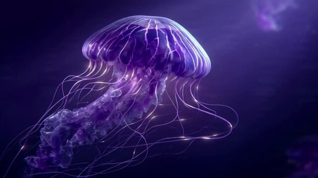 jellyfish on black background