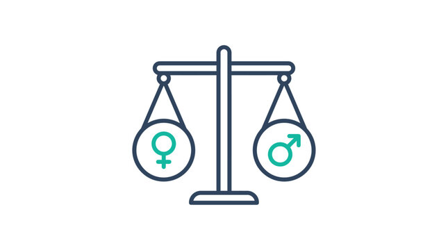 Gender Parity Balance Scale Minimalist Vector Icon