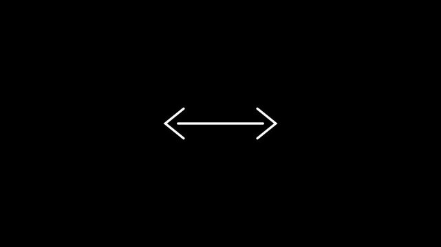 Double Ended Horizontal Arrow Animation Loop on Transparent Background | Motion Graphics