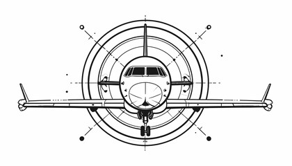 Small Airplane Aircraft Front View. © ikhsan
