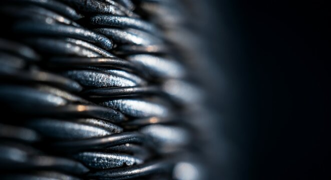 Extreme macro photography close up side profile perfect shiny silver.