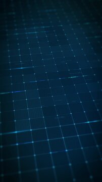 Abstract blue digital technology grid motion background perspective view with graphic glowing lines. Animate motion graphic