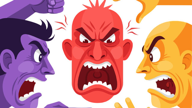 Angry Faces Arguing Emotion Conflict Dispute Problem Frustration Aggression