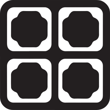 Grid icon and menu geometric and abstract and black and white and shape