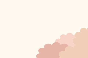 Fototapeta premium Minimalist Pink Clouds Vector Illustration Background with Copy Space. Abstract Clean Sky Graphic for Banner Design. Clouds Border - PowerPoint (ppt) presentation background template