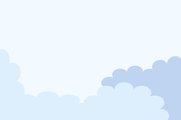 Fototapeta premium Minimalist Blue Clouds Vector Illustration Background design with Copy Space. Abstract Clean Sky Texture and Cloud Graphic for Banner Design. Flat Design Sky with Blue Clouds Border - PowerPoint (ppt)