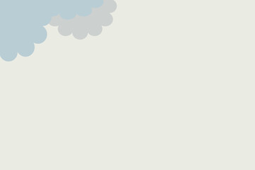 Fototapeta premium Minimalist Blue Cloud Vector Illustration in Corner with Beige Copy Space. Abstract Clean Sky Texture and Cloud Graphic above for Banner Design. Flat Design Sky with Blue Clouds Border presentation ba