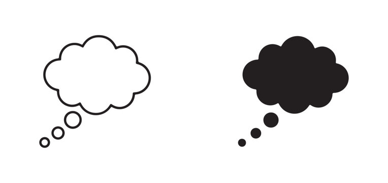 Thought bubbles for comics or cartoons  speech bubbles  dialogue bubbles  communication symbols  chat icons