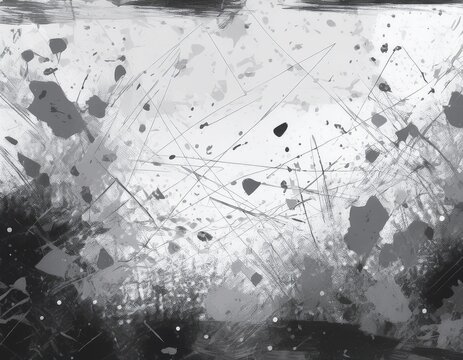 white background with scattered dark grey irregular shapes and dots texture grunge distressed abstract