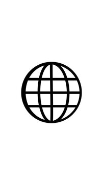 Animated globe model line icon. Earth satellite. Map of world. global spinning , Globe, planet, Earth icon animation.4k video