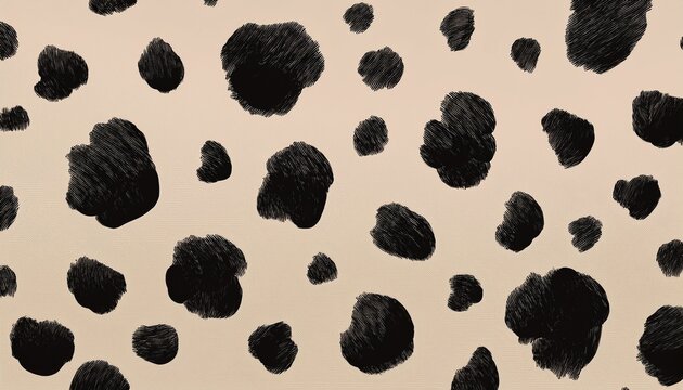 hand drawn black ink leopard spots polka dot on beige background for design textiles packaging fabrics and home decor wallpapers
