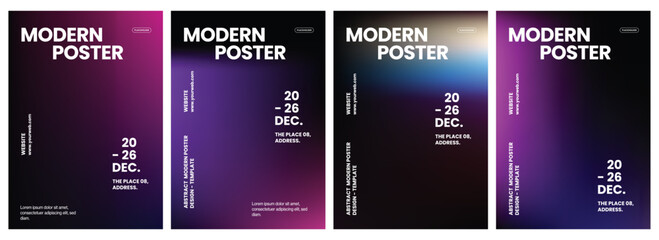 Obraz premium Modern vertical flyer templates featuring vibrant gradient backgrounds and bold typography for professional event promotion and creative business marketing